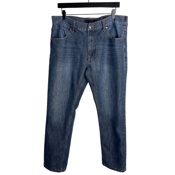 Paper Denim and Cloth Jeans Mens Slim Straight Size 36 32 Dark Blue Casual Pants - Picture 1 of 11